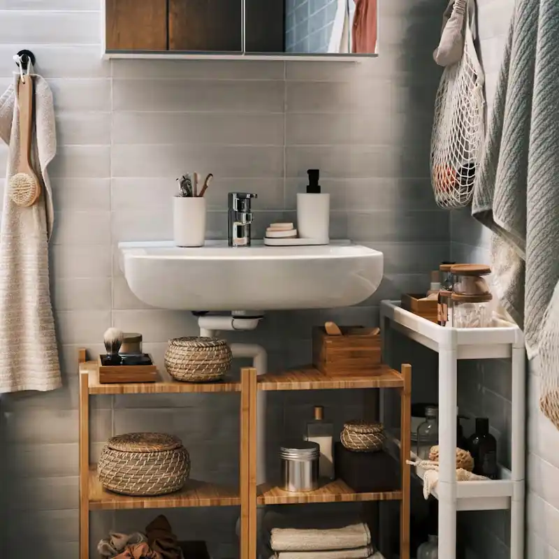 ¡Todo está pensado! Inspírate en estas ideas y soluciones de almacenaje de IKEA para aprovechar un baño pequeño