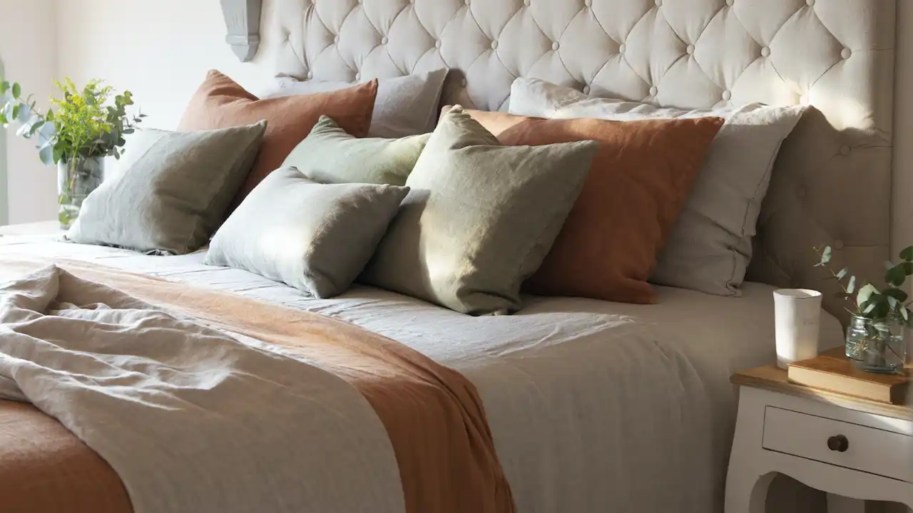 dormitorio con cabecero tapizado 00534779