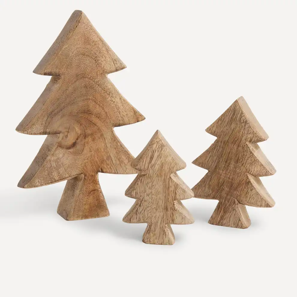 Figuras árboles de Navidad de madera 