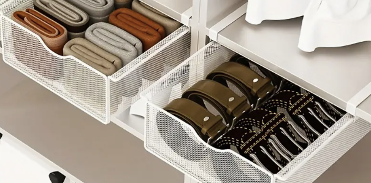 Mi armario ha duplicado sus cajones gracias a estos organizadores de Temu  que se fijan bajo las baldas, image size:1280x630