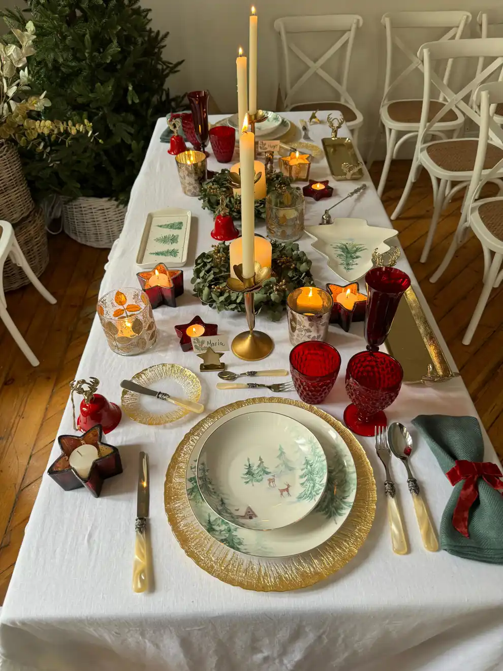 Mesa de Navidad de estilo clásico