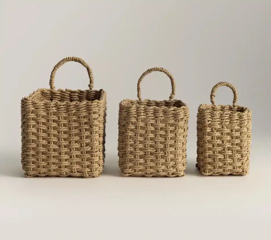 Set de tres cestas colgantes