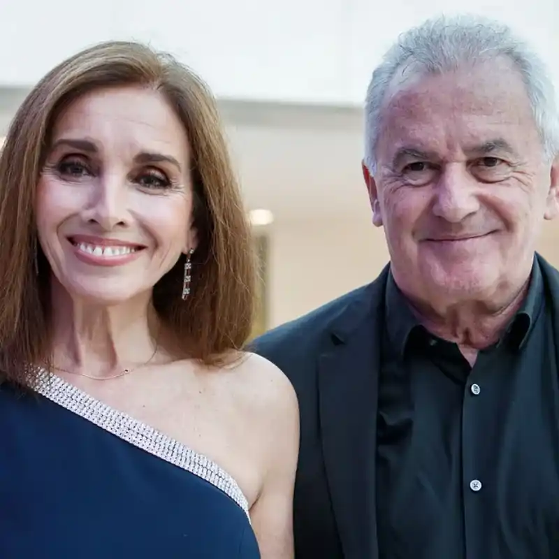 El acogedor salón de Ana Belén y Víctor Manuel: con un sofá elegante, una librería a medida y cuadros llenos de color