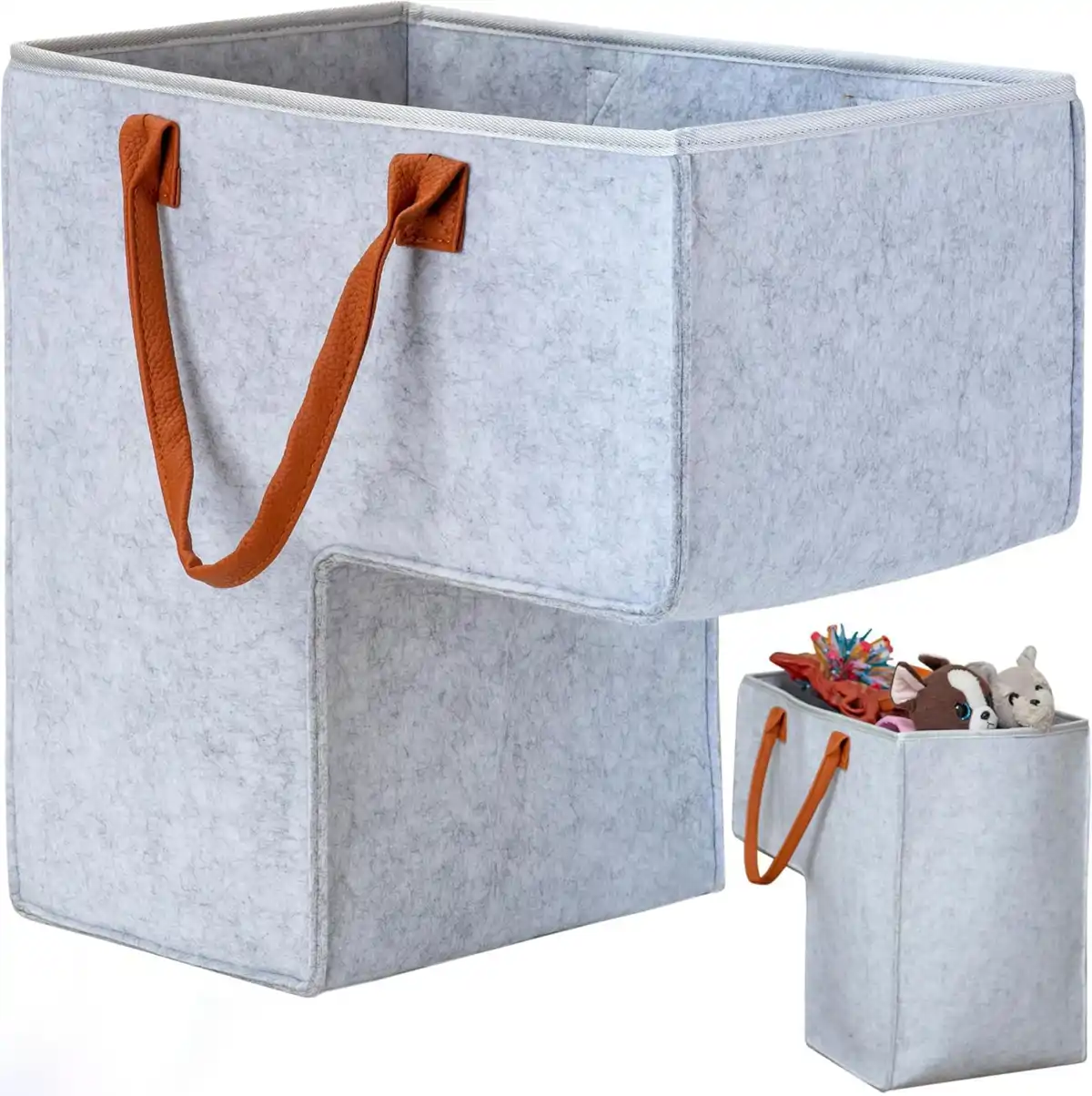 Cesta de fieltro multiusos para escaleras