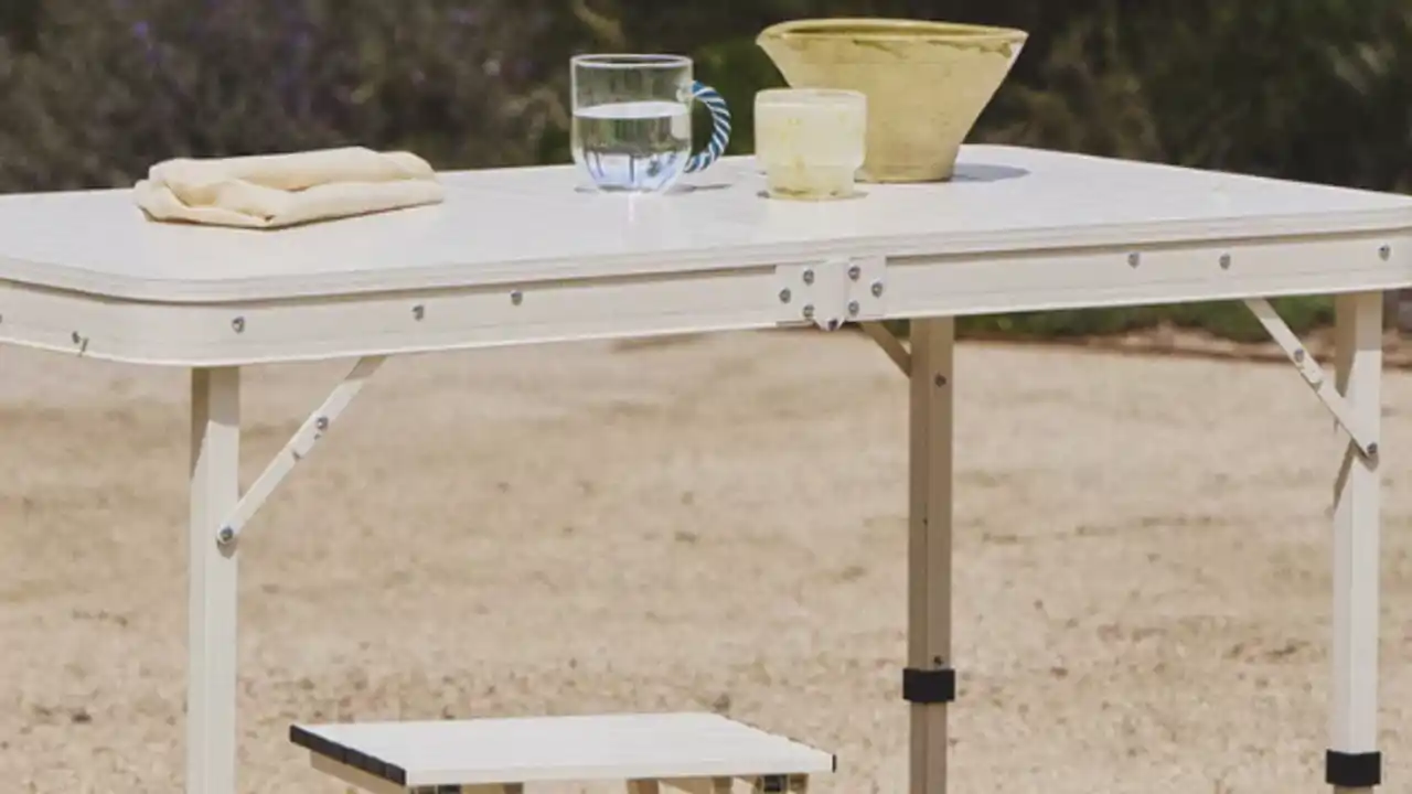 Serás la más estilosa de la playa con este set de mesa y taburetes plegables de Zara Home