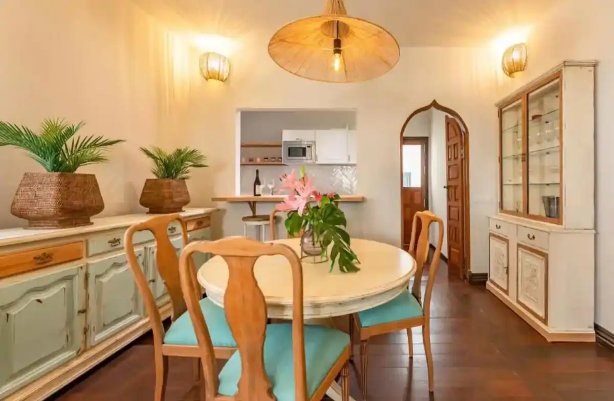 Salón de María Patiño de su casa en Fuerteventura